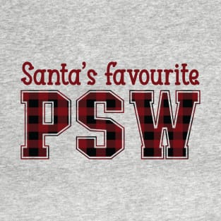 Santa's Favourite PSW - Cute Plaid Christmas Tee T-Shirt